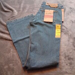 Levi Strauss Signature Jeans Low Rise Flare Size 7 Medium Blue Stretch Slim Fit